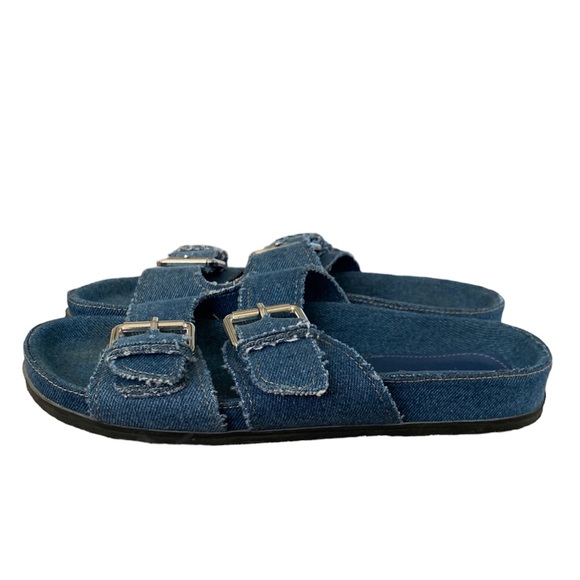 Zara flat denim slide sandals size 37 - Picture 6 of 8